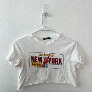 Zara White New York Graphic Tee